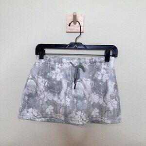 Free Haven Womens Grey Woodland Camo Fleece‎ Lined Drawstring Mini Skort Size M